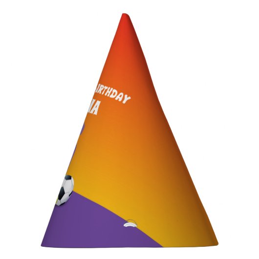 名前をカスタムするガール5th誕生日スポーツボール パーティーハット (右)