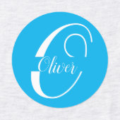 名前をカスタムするキッズウェアイニシャルモノグラム ラベル (デザイン2)