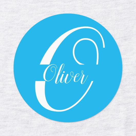 名前をカスタムするキッズウェアイニシャルモノグラム ラベル (デザイン2)