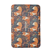 名前をカスタムするキツネとリーフパターン バスマット (正面縦)