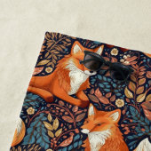 名前をカスタムするキツネとリーフパターン ビーチタオル (インサイチュ)