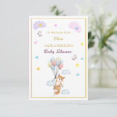 名前をカスタムするキツネ浮動気球ベビーシャワー (スタンド正面)