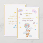 名前をカスタムするキツネ浮動気球ベビーシャワー (正面/裏面)