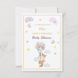 名前をカスタムするキツネ浮動気球ベビーシャワー