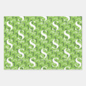 名前をカスタムするキャンディーケーンクリスマスレッドグリーンブラック ラッピングペーパーシート (正面3)