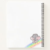 名前をカスタムするキュートエレファカラフルント ノートブック (裏面)