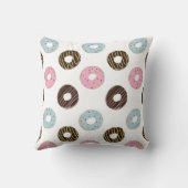 名前をカスタムするキュートドナッツパステルスウィートトゥース文字 クッション (裏面)