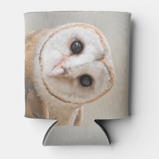 名前をカスタムするキュートバーンフクロウ 缶クーラー (正面)