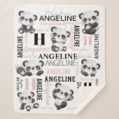 名前をカスタムするキュートパンドンズシェルパブランケット シェルパブランケット (正面)