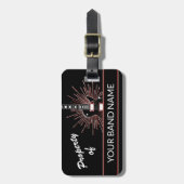 名前をカスタムするギターバンドマーチロック転が音楽バッグ ラゲッジタグ (正面縦)