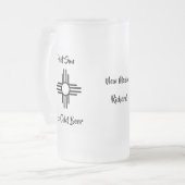 名前をカスタムするギフトニューメキシコZia Sun フロストグラスビールジョッキ (正面左)