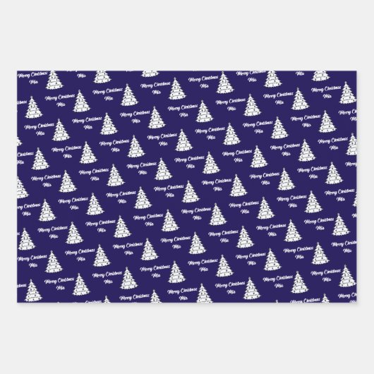 名前をカスタムするギフトラップ | メリークリスマスギフトラップ ラッピングペーパーシート (正面3)