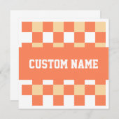 名前をカスタムするギンガムパターン 招待状 (正面/裏面)