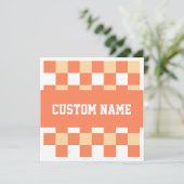 名前をカスタムするギンガムパターン 招待状 (スタンド正面)