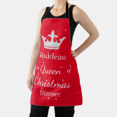名前をカスタムするクイーンオブクリスマスディナー エプロン (インサイチュ)