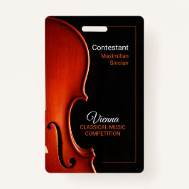 名前をカスタムするクラシカル音楽コンペティションイベントバッジ バッジ