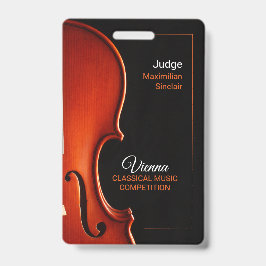 名前をカスタムするクラシカル音楽コンペティションイベントバッジ バッジ