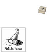 名前をカスタムするクラシックウィッチハット小ゴムスタンプ ラバースタンプ (押印)