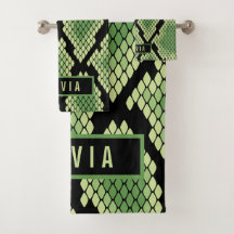 名前をカスタムするクラシックスネークアニマルプリントパターン