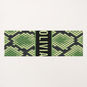 名前をカスタムするクラシックスネークアニマルプリントパターン ヨガマット (裏面(横))