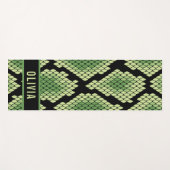 名前をカスタムするクラシックスネークアニマルプリントパターン ヨガマット (正面(横))