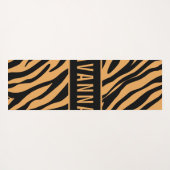 名前をカスタムするクラシックタイガーアニマルプリントパターン ヨガマット (裏面(横))