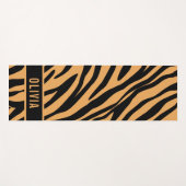 名前をカスタムするクラシックタイガーアニマルプリントパターン ヨガマット (正面(横))