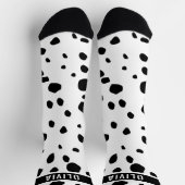 名前をカスタムするクラシックダルマアニマルプリントパターン ソックス (上部)