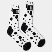 名前をカスタムするクラシックダルマアニマルプリントパターン ソックス (右)