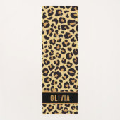 名前をカスタムするクラシックレオパードアニマルプリントパターン ヨガマット (正面)