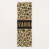 名前をカスタムするクラシックレオパードアニマルプリントパターン ヨガマット (裏面)