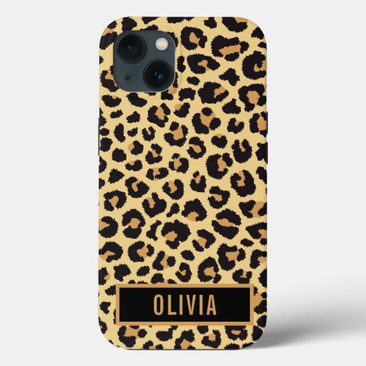 名前をカスタムするクラシックレオパードアニマルプリントパターン Case-Mate iPhoneケース (裏面)
