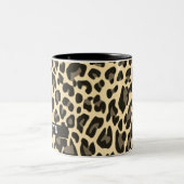名前をカスタムするクラシックレオパードプリントデザインマデリン ツートーンマグカップ (中央)