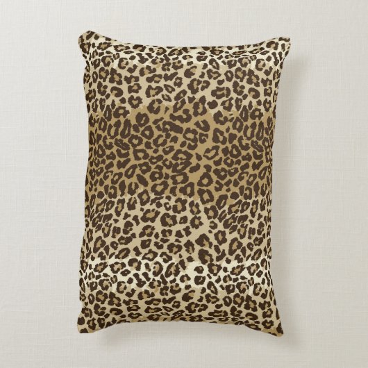 名前をカスタムするクラシック付きヒョウ柄 アクセントクッション (裏面(縦))