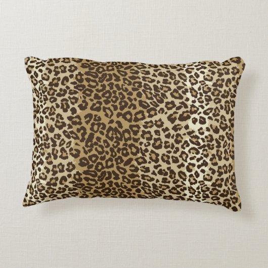 名前をカスタムするクラシック付きヒョウ柄 アクセントクッション (裏面)