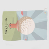 名前をカスタムするクラシック伝統的 ゴルフタオル (横)