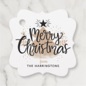 名前をカスタムするクリスマスの好意/贈り物ラベル フェイバータグ (正面)