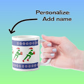 名前をカスタムするクリスマスアスリート コーヒーマグカップ