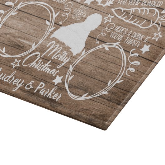 名前をカスタムするクリスマスイブトリート用サンタトレイ カッティングボード (角)