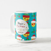 名前をカスタムするクリスマスギフトマグカップ – Emoji Mugs コーヒーマグカップ (正面左)