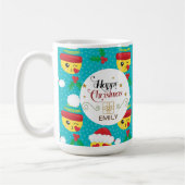 名前をカスタムするクリスマスギフトマグカップ – Emoji Mugs コーヒーマグカップ (左)