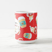 名前をカスタムするクリスマスギフトマグ コーヒーマグカップ (中央)