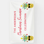 名前をカスタムするクリスマスサマーお祝い 横断幕 (縦)