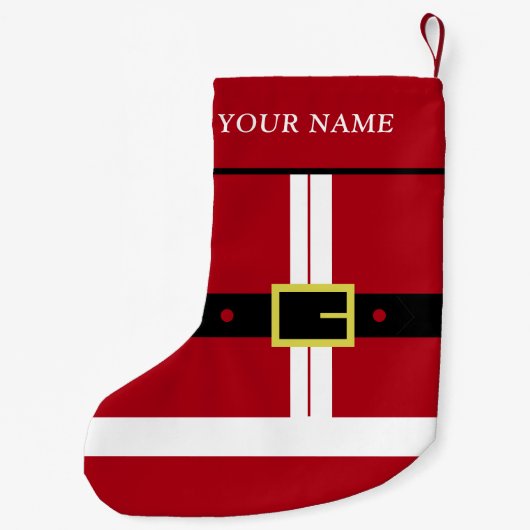 名前をカスタムするクリスマスストッキングサンタデザイン スモールクリスマスストッキング (裏面)