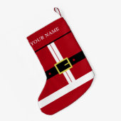 名前をカスタムするクリスマスストッキングサンタデザイン スモールクリスマスストッキング (裏面 (吊り時))