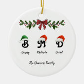 名前をカスタムするクリスマスツリーアクリルオーナメント セラミックオーナメント (正面)