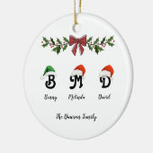 名前をカスタムするクリスマスツリーアクリルオーナメント セラミックオーナメント (左)