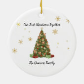 名前をカスタムするクリスマスツリーアクリルオーナメント セラミックオーナメント (裏面)