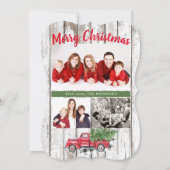 名前をカスタムするクリスマスツリーファーム3フォトレッドトラック (裏面)