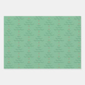 名前をカスタムするクリスマスツリーラッピング紙 ラッピングペーパーシート (正面2)